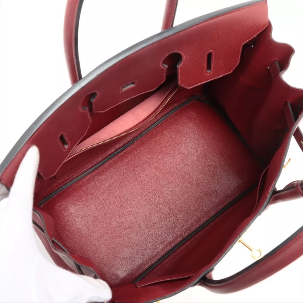 Authentic HERMES Birkin 35 courchevel leather Rouge burgundy - Picture 8 of 14